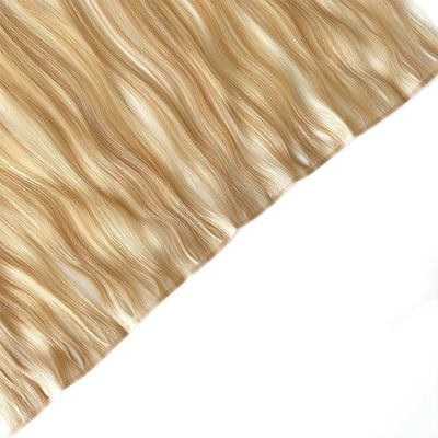 Русские двойные волосы человеческого волоса PU Skin Weft Extensions Straight Style