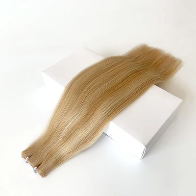 Русские двойные волосы человеческого волоса PU Skin Weft Extensions Straight Style