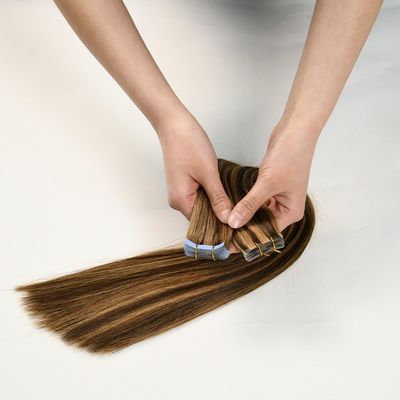 Полное описание 100 Virgin Remy Human Hair Tape Ins Расширения для предварительно скрепленной стильной ленты
