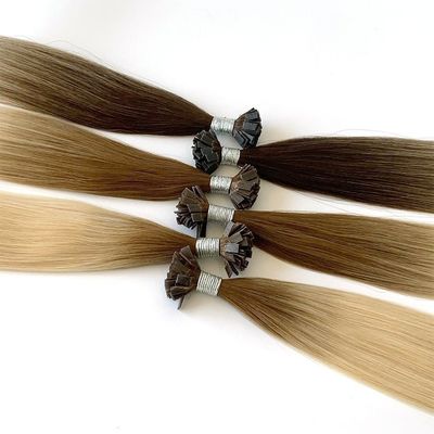 Remy European Hair Extensions Плоский наконечник прямые человеческие волосы