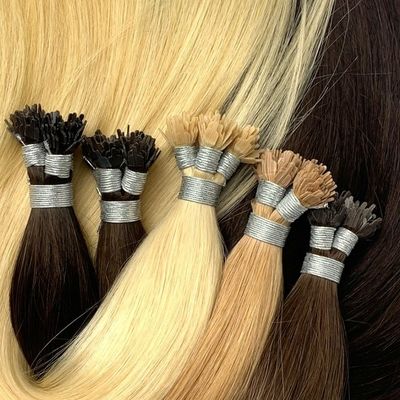Бразильские девственные человеческие волосы Y Tip Dropshipping Hair Extension с двойным соотношением