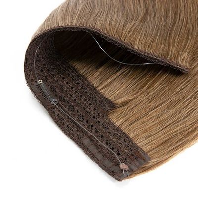 Remy Haloin Hair Extensions Человеческие волосы с предварительно скрепленным стилем и невидимой головной лентой