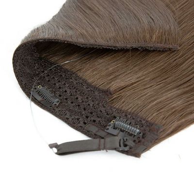 Remy Haloin Hair Extensions Человеческие волосы с предварительно скрепленным стилем и невидимой головной лентой